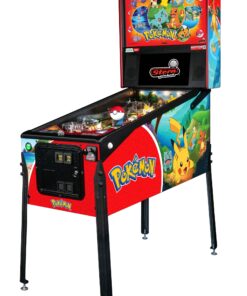 Stern Pokémon Premium pinball machine, right-side cabinet and playfield photograph